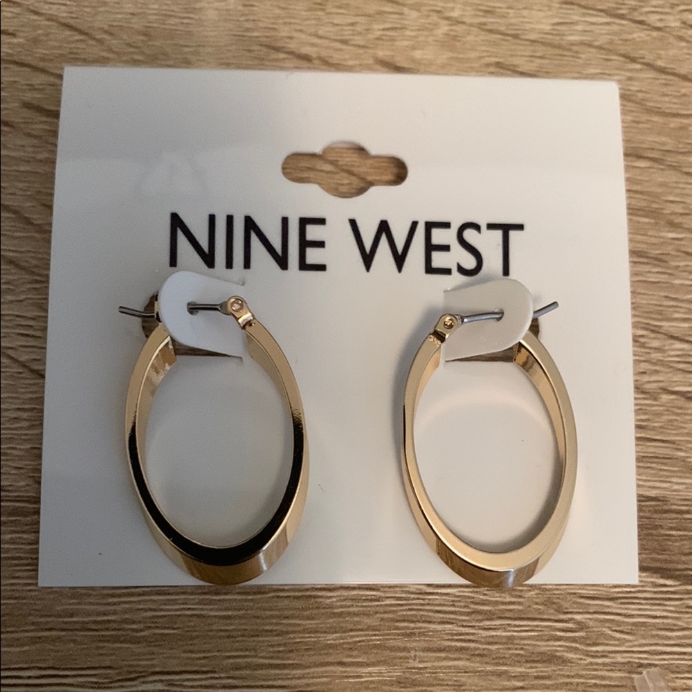 Nine West Gold Contemporary Hoop Earrings